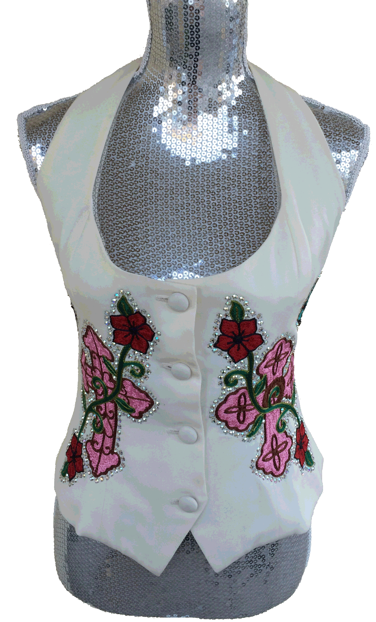 Rickrageous White Halter Vest Front